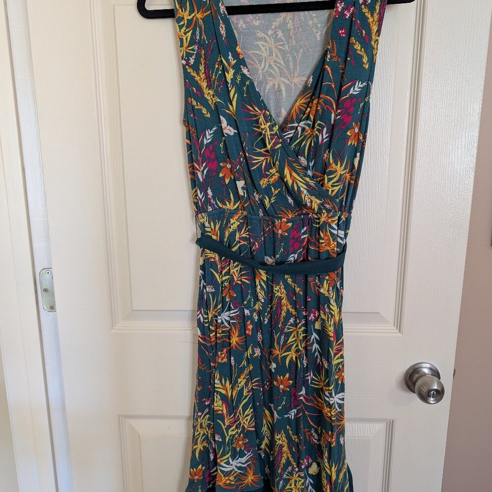 Floral faux wrap dress